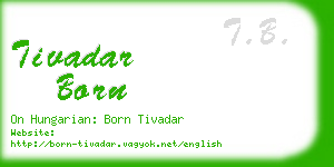 tivadar born business card